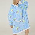 thumbnail image 3 of Wearable Blanket Hoodie, Soft Large Pockets Machine Wash Flannel Blanket Hoodie Cute Pattern Print  For Sleeping For Adult ANGGREK Moon Pony Tamaño promedio para adultos, 3 of 6
