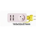 thumbnail image 2 of Tarjeta de alimentación USB conforme a las normas europeas, 1 toma con 4 puertos USB, cable alargador con interruptor, cable blanco de 1,8 m, 2 of 3