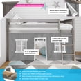 thumbnail image 2 of Max & Lily Loft Bed, Low Solid Wood Twin Loft Bunk Beds for Kids with Ladder and Curtain, 2 of 11