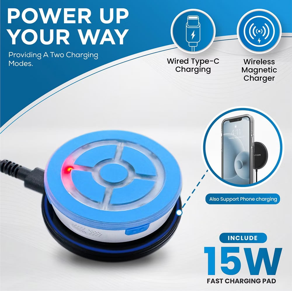 Megacom DuoMon 3 PRO Edition - Pokémon® Auto Catcher compatible with Go Plus (Classic Blue) - support Type-C & Wireless Charging - 2024 version