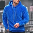 thumbnail image 2 of Yutgune Men's Loose Fit Pullover Hoodie, Warm Solid Long Sleeve Hooded Sweatshirt for Fall and Winter, 2 of 9