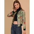 thumbnail image 2 of Dde San Patricio ChaqueDe Bombardero Floral LigeCon CremalleY Cuello Alto PaMujer Verde claro L, 2 of 6