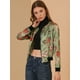 thumbnail image 2 of Dde San Patricio ChaqueDe Bombardero Floral LigeCon CremalleY Cuello Alto PaMujer Verde claro L, 2 of 6