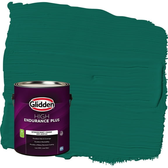 Glidden HEP Deep Veridian / Green Semi-Gloss Interior Paint with Primer, 1 Gallon