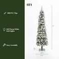 thumbnail image 2 of LuxenHome 6Ft Pre-Lit Flocked Pencil Artificial Christmas Tree with Metal Base, 2 of 9