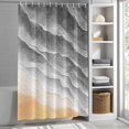 thumbnail image 5 of Ocean Waves Shower Curtain, 72" x 72", Abstract Gradient Orange Gray Waves Beach Waterproof Bathroom Curtain Washable Shower Curtain Set with 12 Hooks, 5 of 8