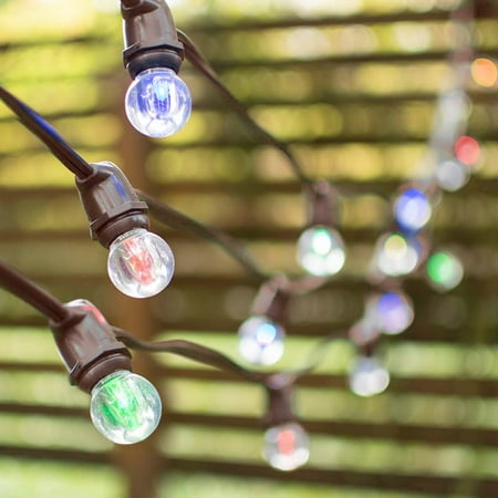 Commercial String Lights Led Globe 100ft Brown Commercial String Lights Led Globe 100ft Brown Wire G30 Acrylic Bulb Color Changing Com