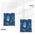 thumbnail image 5 of DouZhe Reusable Grocery Bags, Ocean Plants Seaweeds Corals Lightweight Polyester Canvas Cloth Tote Bag for Travle Gym Shopping School, 15" x 16", 5 of 7