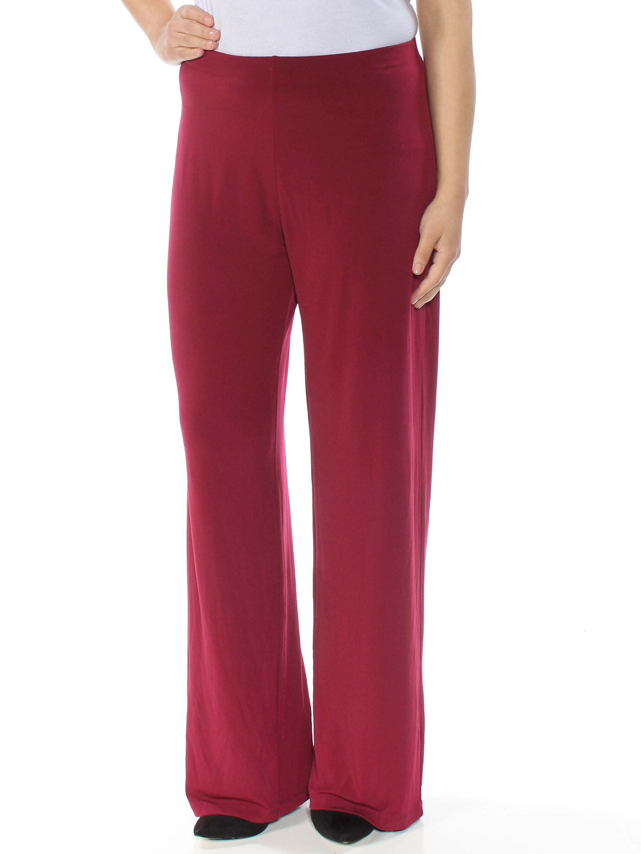 maroon wide leg trousers