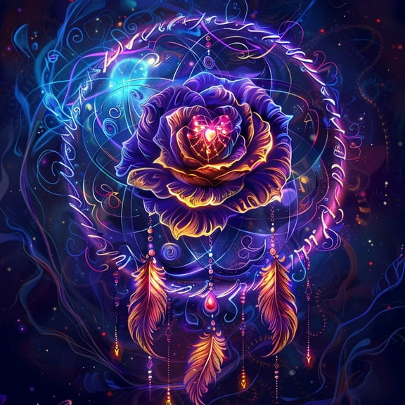 Luminescence Rose 5D Diamond Art Painting by Number Kits for Adults DIY Paint with Full Drill Round Diamond Gems Painting Art Craft for Home Wall Decor 13.8x13.8in(3)