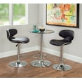 thumbnail image 3 of Powell Rounded Back Bar Stool, 24"-32" Adjustable Height, Chrome with Black Faux Leather, Includes 1 Stool, 3 of 21