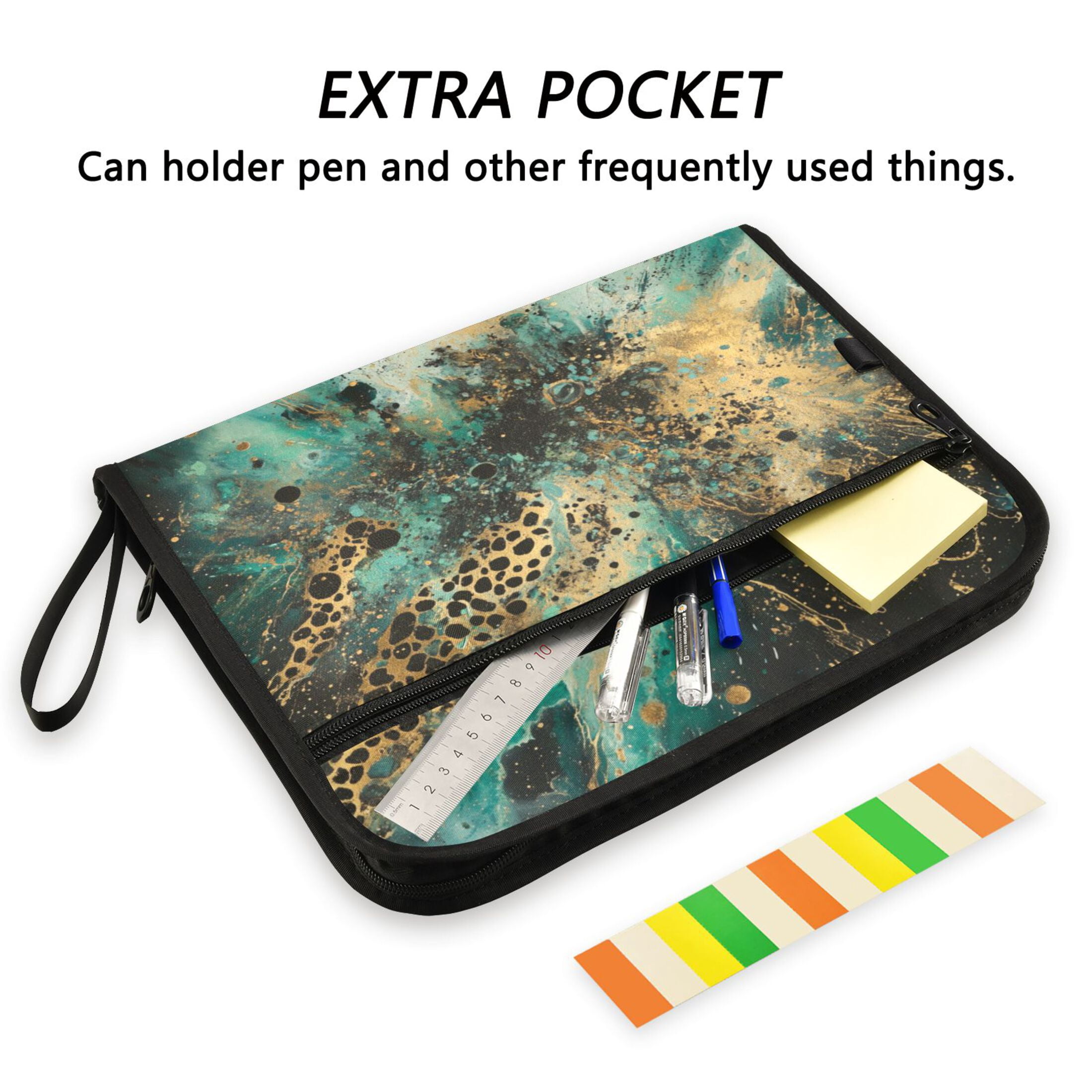 WOBOGO Artistic Leopard Expanding File Folder Letter Size Accordion Filing Organizer 13 Pocket Separate Organ Pocket