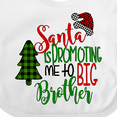 thumbnail image 4 of Inktastic Santa is Promoting Me to Big Brother Green Plaid Tree Boys Baby Bib, 4 of 4