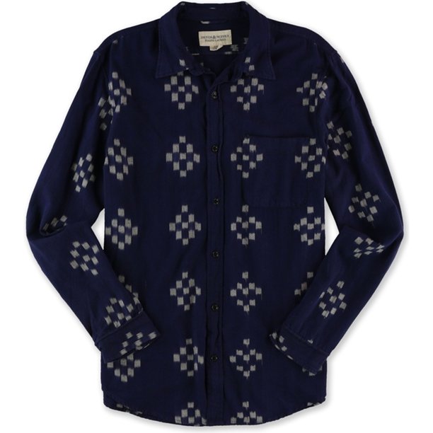 Camisa con Botones Ralph Lauren Pixel Patchwork para hombre azul extragrande