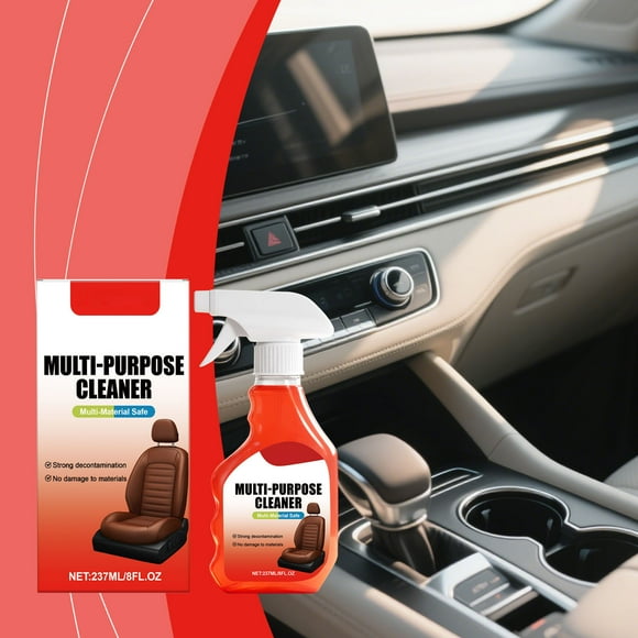 Car Interior Cleaning Spray 237ml - All Surface Auto Detailing Cleaner for Leather Fabric Plastic Odor Eliminator Fresh Scent Detergent Spray x1