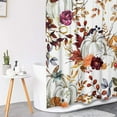 thumbnail image 5 of Halloween Skull Shower Curtain Set with Toilet Lid Cover and Non-Slip Rugs, Black Red Roses Day 4 Pcs Shower Curtains for Bathroom, Fall Bathroom Decor Accessories Set, 5 of 7