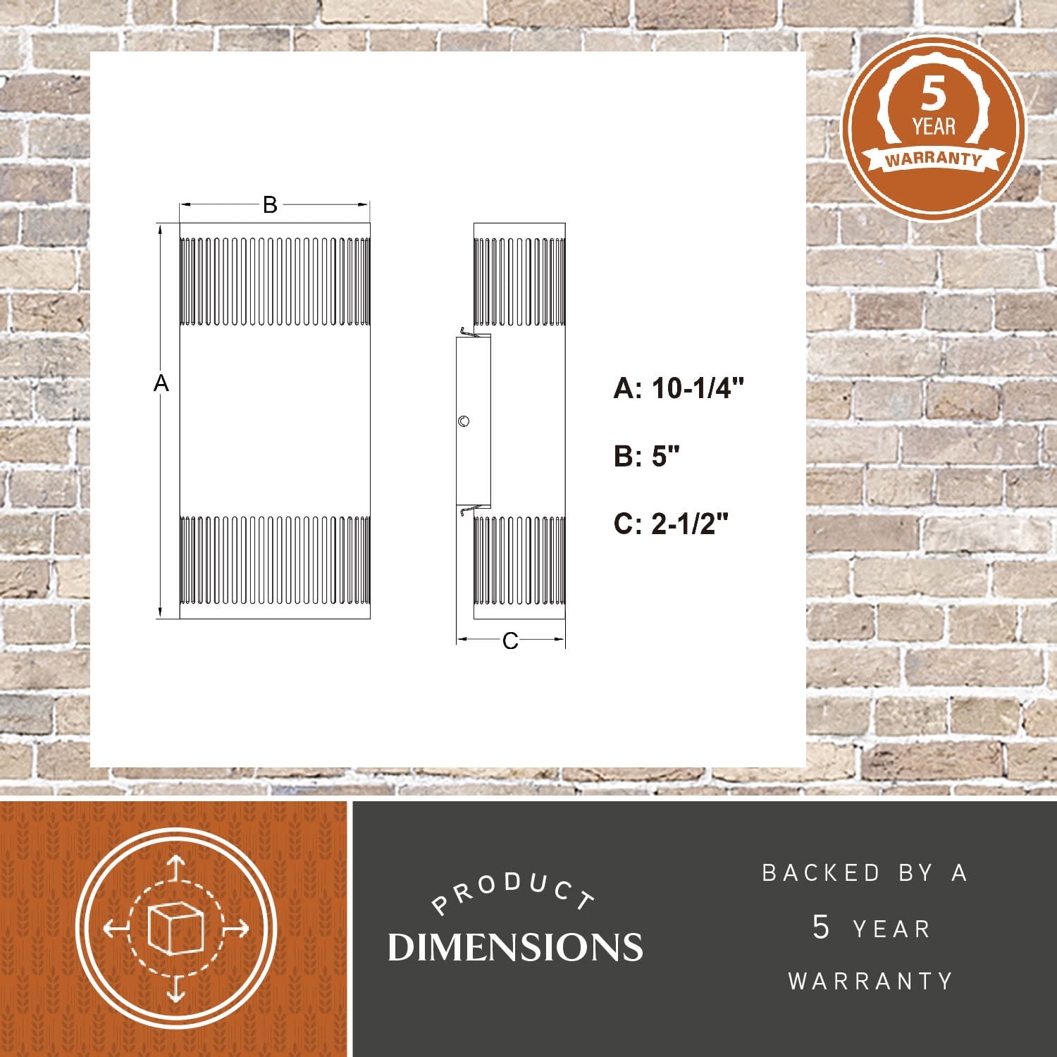Skyline Aluminum 2 Light Integrated LED Textured Black Contemporary Outdoor Wall Sconce