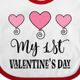 thumbnail image 4 of Inktastic My 1st Valentines Day Girls Heart Girls Baby Bib, 4 of 4
