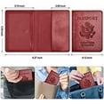 thumbnail image 3 of Passport and Vaccine Card Holder Combo with Vaccine Card Slot, Passport Wallet/ Cover/Case/Holder for Women and Men（AC-Wine red）, 3 of 6