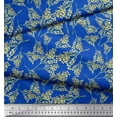 thumbnail image 2 of Soimoi Blue Cotton Cambric Fabric Cassia Fistula Floral Printed Fabric 1 Yard 56 Inch Wide, 2 of 3