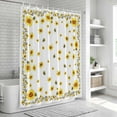 thumbnail image 5 of Sunflower Bees Shower Curtain Set - Small 36" x 72" Washable Bathtub Curtain with 12 Hooks, Spring Summer Farmhouse Floral Watercolor Waterproof Fabric Stall Shower Curtains for Bathroom Décor, 5 of 6