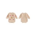 thumbnail image 2 of Cjfdfy Newborn Baby Boy Girl Christmas Outfit Sweater Romper Candy Cane Gingerbread Man Embroidery Long Sleeve Infant Christmas Knit Sweater Fall Winter Clothes, 2 of 9