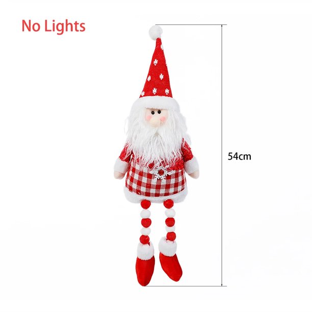 Muñeco grande de Papá Noel y alce, muñeco de pie con luces, adorno navideño para el hogar, decoraciones de Feliz Navidad, regalos de Año Nuevo
