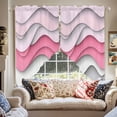 thumbnail image 2 of Pink Gray Waves Swag Curtain Valance for Windows, Abstract Water Ripple Window Treatments Short Swag Topper for Kitchen Windows Bathroom Bedroom, 28"x36", 2 of 8