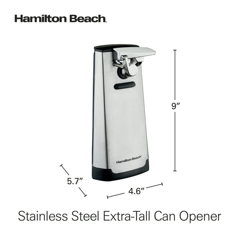 Hamilton Beach Electric Automatic Can Opener with Easy-Clean Detachable  Cutting Lever, Cord Storage, Knife Sharpener, Brushed Stainless Steel