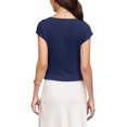 thumbnail image 3 of INSPIRE CHIC Work Tank Top for Women Cap Sleeve Crew Neck Business Casual Shirts with Belt XL Navy Blue, 3 of 6