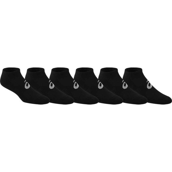 ASICS Invasion No Show (6 Pack), Black, Large