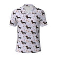 thumbnail image 2 of Daiia Dachshund Dog Puppy Pattern Men’s Polo Shirts,Solid Deck Shirt,Classic Fit, Breathable Cotton Polo for Casual and Sport Wear-3X-Large, 2 of 9