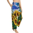 thumbnail image 2 of Kll Womens Landscape With Sunflowers Print Pajama Pants Soft Pajama Bottoms For Women Cozy Lounge Pants, 2 of 9