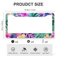 thumbnail image 3 of Hawaiian Pattern with Tropical Leaves And Flowers License Plate Frames 2 Pack Monstera Palm Leaf Flower Car Front License Plate Frame for Us Standard Vehicles Quality Aluminum License Plate Frame, 3 of 6