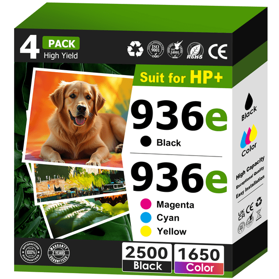 936e Ink Cartridges High Yield Compatible for HP 936e 936 for OfficeJet Pro 9110b 9117b 9120b 9125e 9128e 9130e 9132 9730e 9135e Printer (4 Pack)