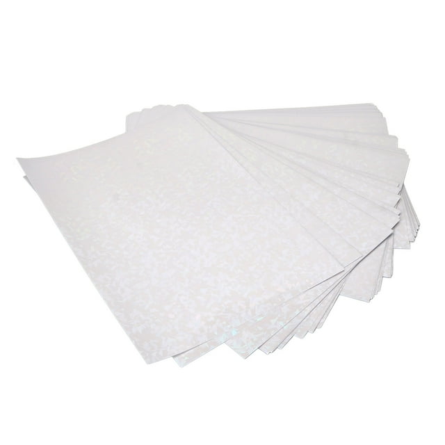 Feuilles de Laminage Holographiques A4, Feuilles de Laminage à Froid Holographiques Résistantes aux Rayures 50 Feuilles Opération Simple pour Badge Type 1,Type 2