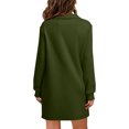 thumbnail image 5 of Dresses for Women Women's Long Sleeved Lapel V-neck Sportswear Loose Solid Color Dress on Clearance Army Green, XL, 5 of 6