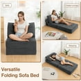 thumbnail image 4 of Hommpa Folding Sofa Bed,Convertible Floor Couch for Adult with Pillow with High Density Foam Filling,Comfort Floor Sofa Portable Sleeper Chair for Bedroom Living Room,Dark Gray,Single, 4 of 10