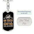 thumbnail image 2 of Buck Hunting Season Stainless Steel or 18k Gold Premium Swivel Dog Tag Keychain, 2 of 8