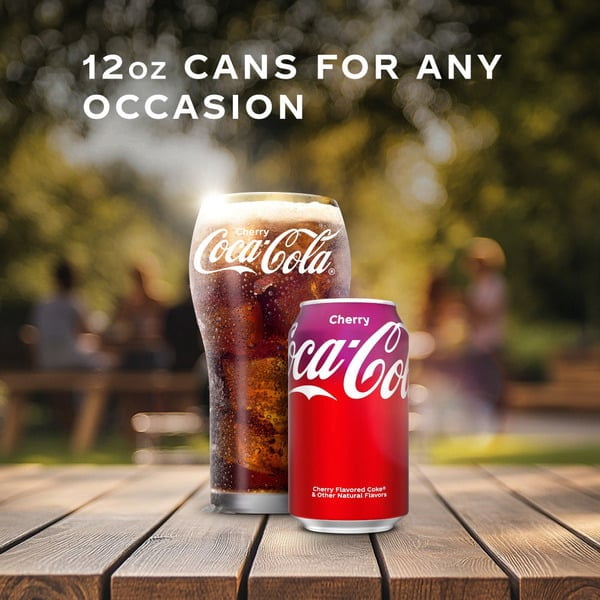 Coca-Cola Cherry Soda Soft Drink, 12 fl oz Cans, 24 Pack