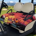 thumbnail image 3 of Psesaysky Golf Cart Seat Covers with 4 Pockets Soft Golf Cart Seat Towel Blanket, Extra Handle, Foldable and Washable, Suit EZGO TXT RXV/Club Car Seats, Tropical Sunset Pink, 3 of 8