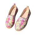 thumbnail image 5 of Willtoo Women Floral Print Slip On Espadrille Flats Round Toe Breathable Canvas Casual Shoes Woven Sole Lightweight Walking Flat Shoes, 5 of 6