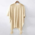 thumbnail image 6 of Fgnfyis Elegant Winter Shawl Wraps For Women Knitted Cardigan Poncho Cape Open Front Soft Tassel Sweater Beige One Size, 6 of 7