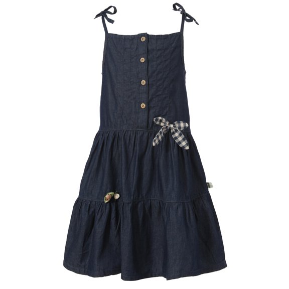 Richie House Girls' Sweet Denim Slip Dress with Bow RH1812