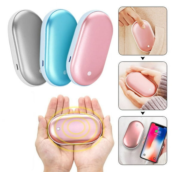 Myriann Rechargeable Hand Warmer Portable Portable Hand Warmer Mobile USB Charging-Silver