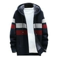 thumbnail image 2 of Mikilon Men Casual Patchwork Long Sleeve Knitting Hooded Cardigan Zipper Coats, 2 of 4