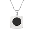 thumbnail image 3 of Wollet Stainless Ssteel Necklace Pendant with Inlaid CZ Stone Volcanic Stone for Women, 3 of 6