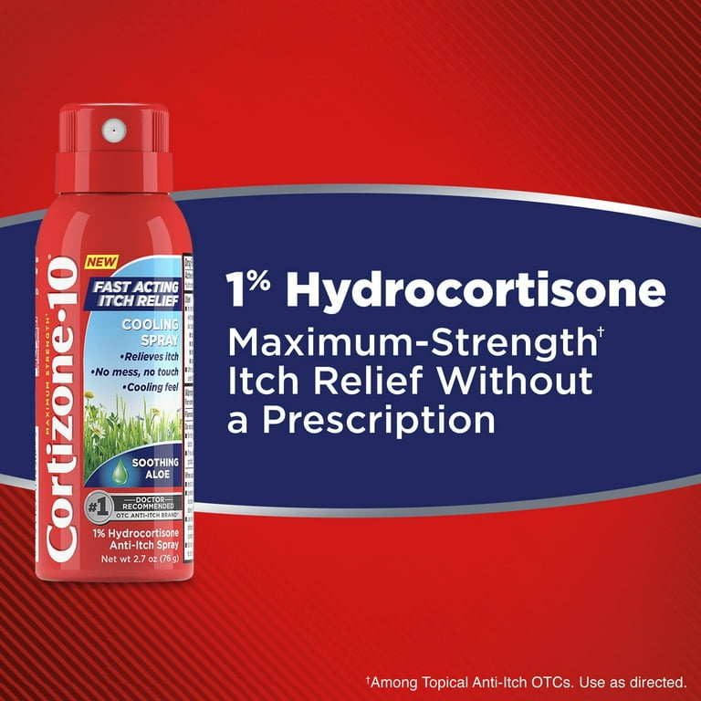 Cortizone 10 Itch Relief Cooling Spray Hydrocortisone 1% Aloe 2.7 oz  Fast-Acting - Walmart.com