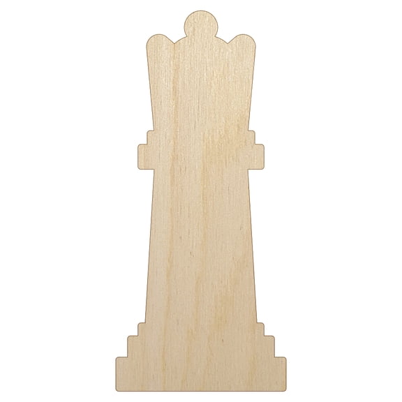 Chess Queen Piece Wood Shape Unfinished Piece Cutout Craft DIY Projects - 4.70 Inch Size - 1/8 Inch Thick