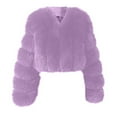 thumbnail image 3 of Gmluru Women's Oversized Coats Plus Size Warm Loose Stand Collar Hair Plush Boyfriend Jacket with Pockets Purple S-3XL, 3 of 5